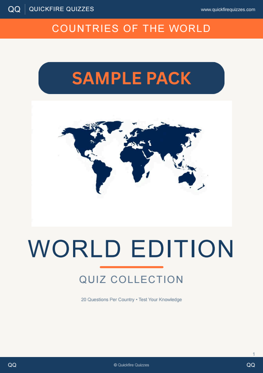 Countries Of The World - Sample Pack Trivia Quiz - 2 Countries With Answers